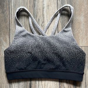 Lululemon Energy Bra Speckled Ombré Black/white Size 4